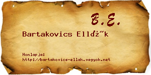 Bartakovics Ellák névjegykártya